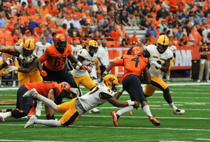After the two starting running backs didn't crack 100 yards combined between the first two games, SU rushed for more than 300 yards on Saturday. 
